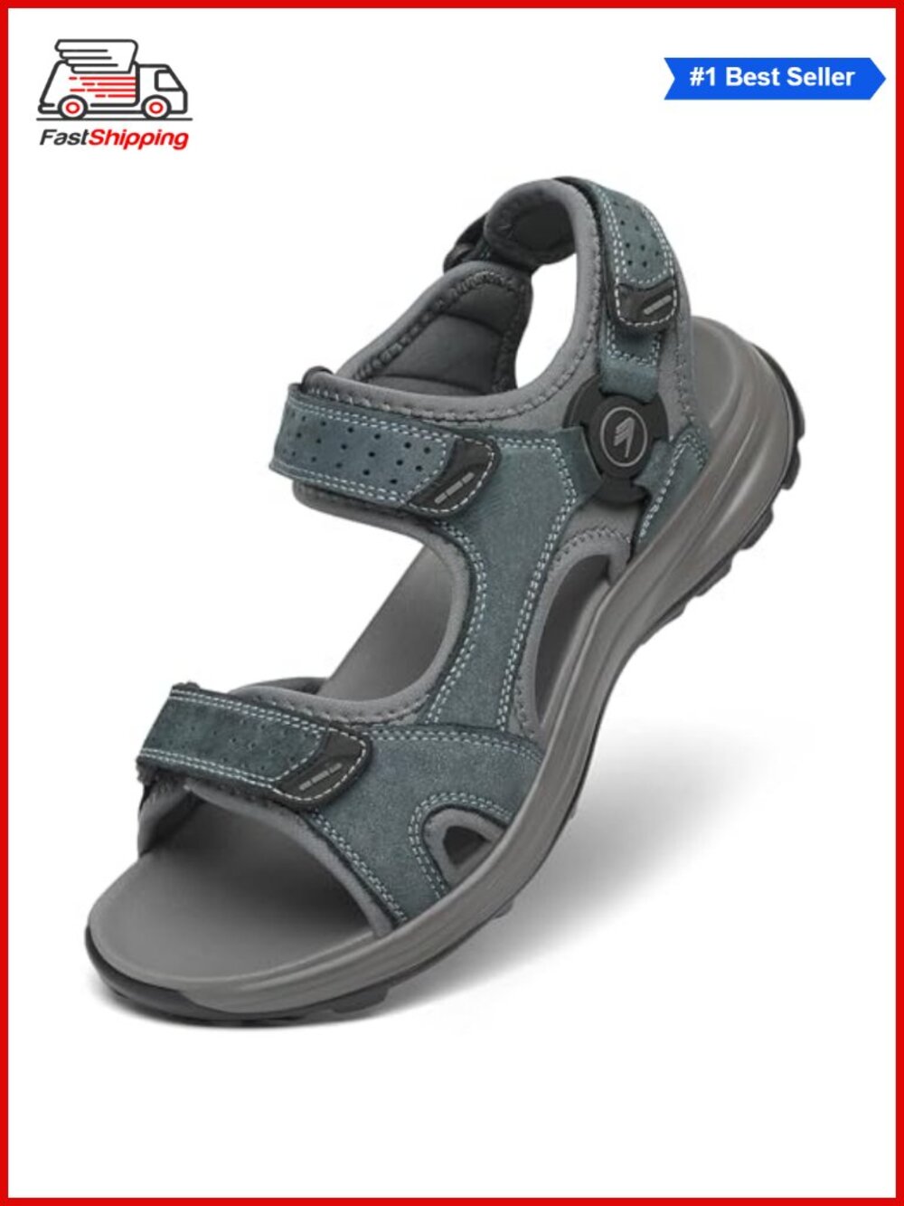 ✨ Men's Athletic Open Toe Sandals Leather Waterproof Hiking Walking Water Shoes